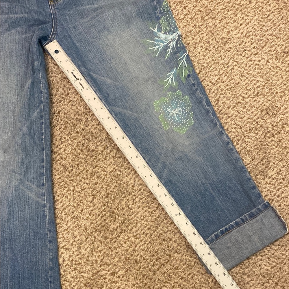 Z. Cavaricci Ladies Blue Straight Jeans w/Beading & Paint#M300-5664 Cut#CZ 0972 - Picture 12 of 16
